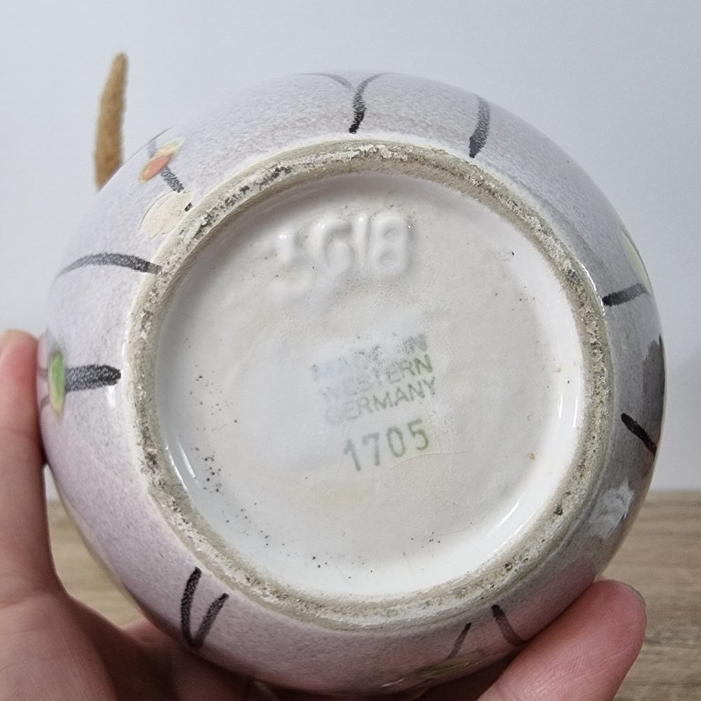 Vintage 1980s Purple Ultra Violet Vase West German 14 cm H - Picture 7 of 10